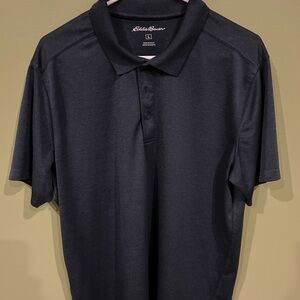 Eddie Bauer, black golf, polo style shirt.